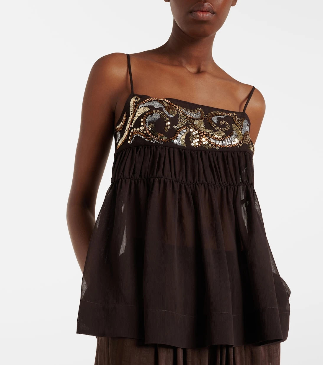 Xu Zhi - Sequined chiffon top
