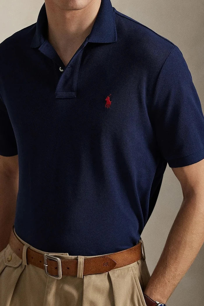 Памучна тениска с яка Polo Ralph Lauren