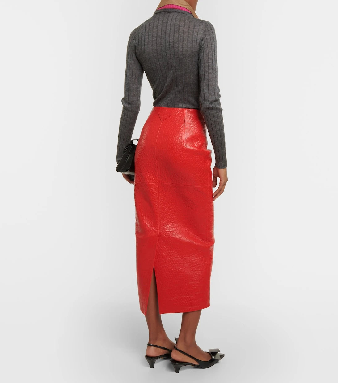 Prada - Leather pencil skirt