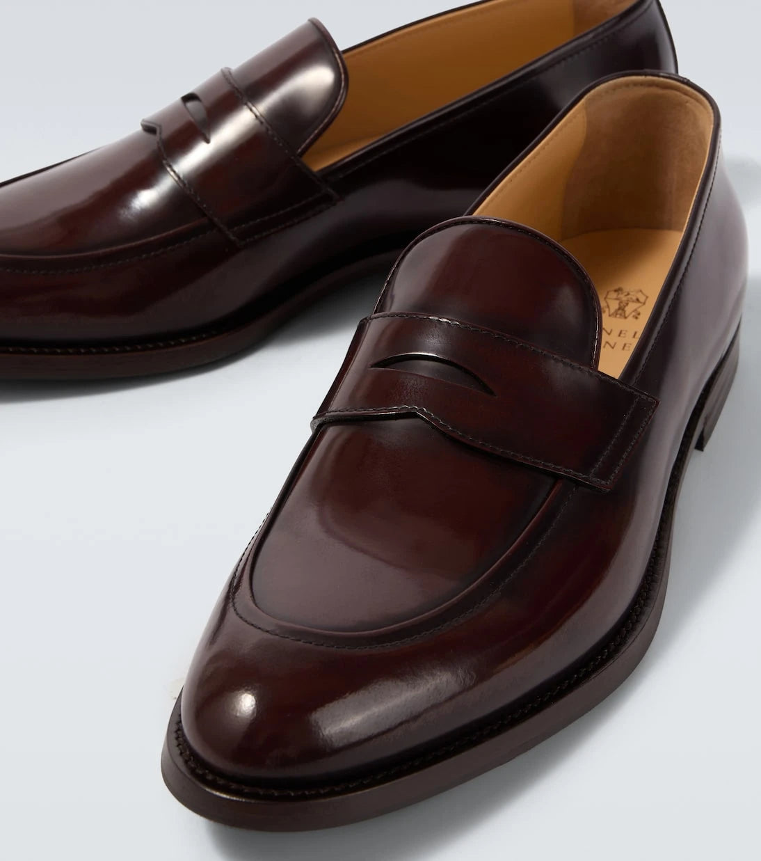 Brunello Cucinelli - Leather penny loafers