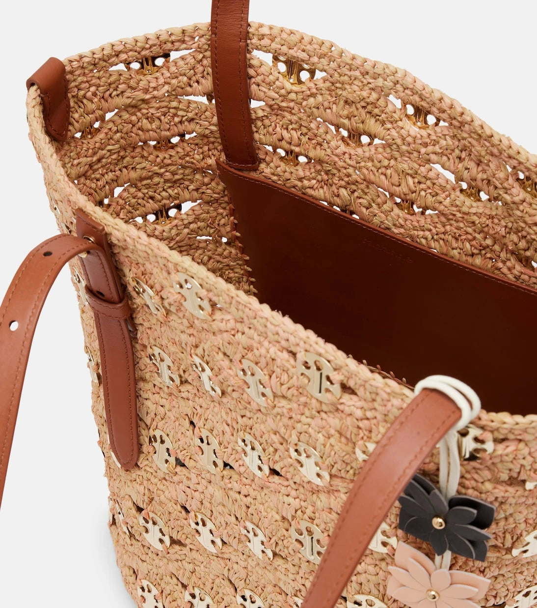 Rabanne - Small embellished raffia tote bag