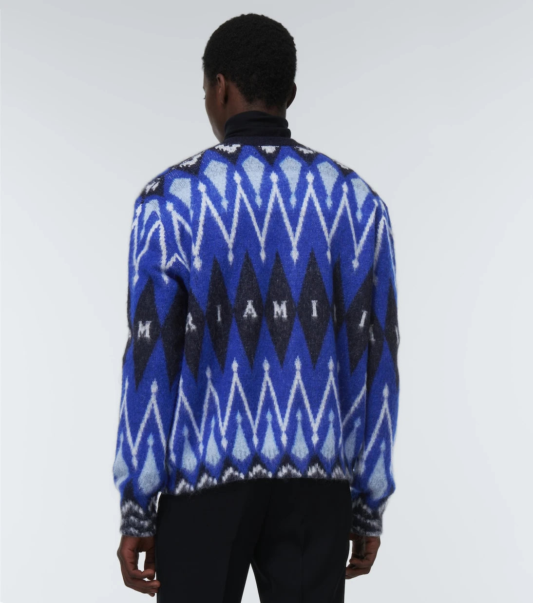 Amiri - Argyle alpaca and mohair-blend cardigan