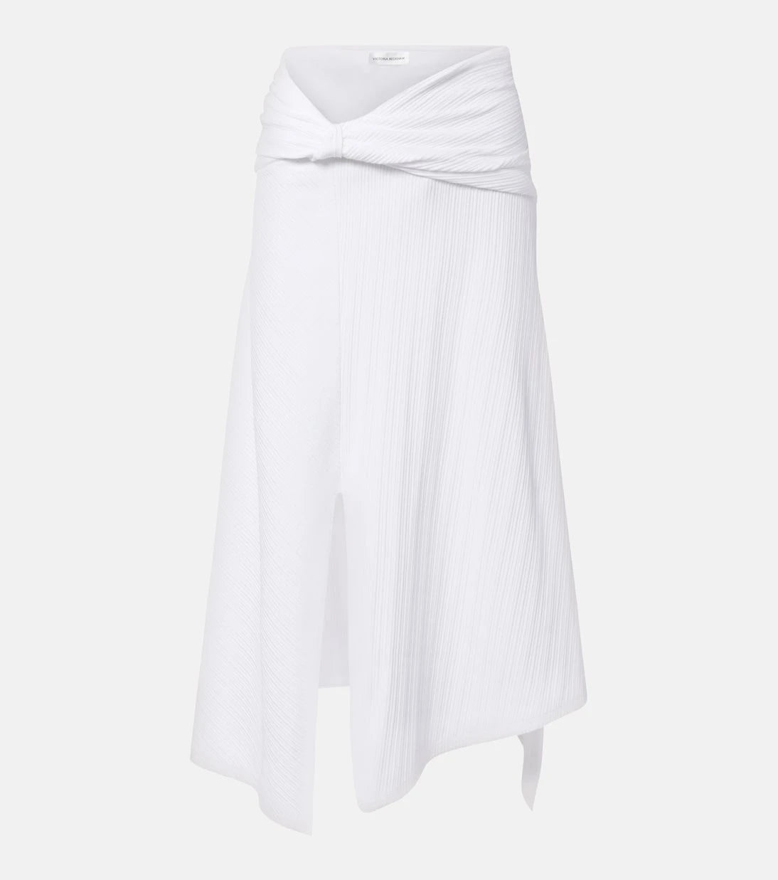 Victoria Beckham - Gathered cotton-blend midi skirt