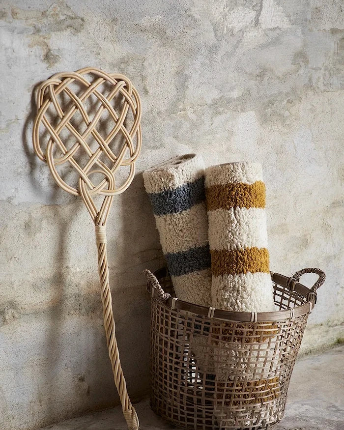 Madam Stoltz Çizgili Tufted Banyo Paspası