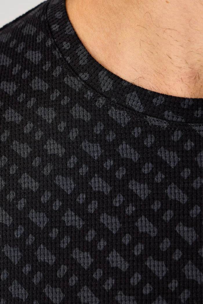 Uzun Kollu Erkek Pamuklu Pijama Üstü WaffleAOP LS-Shirt