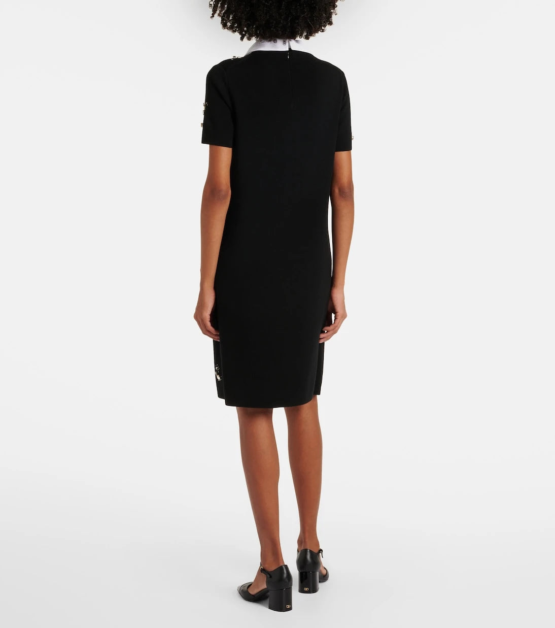 Tory Burch - Embellished wool-blend midi dress