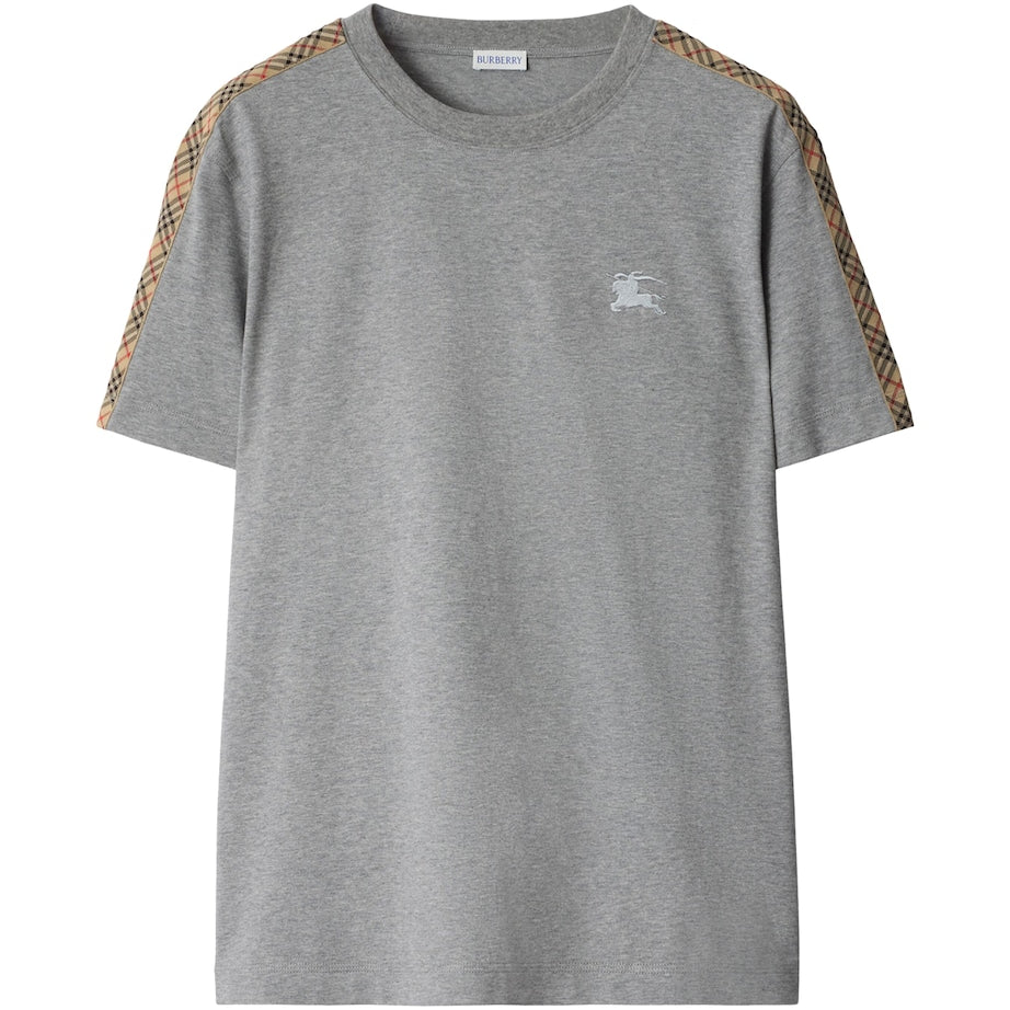 Burberry Cotton Check-Trim Slim T-Shirt