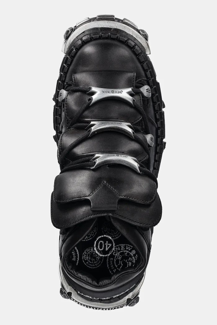 New Rock Crust Negro, Tank Casco Negro Power Deri Sneaker