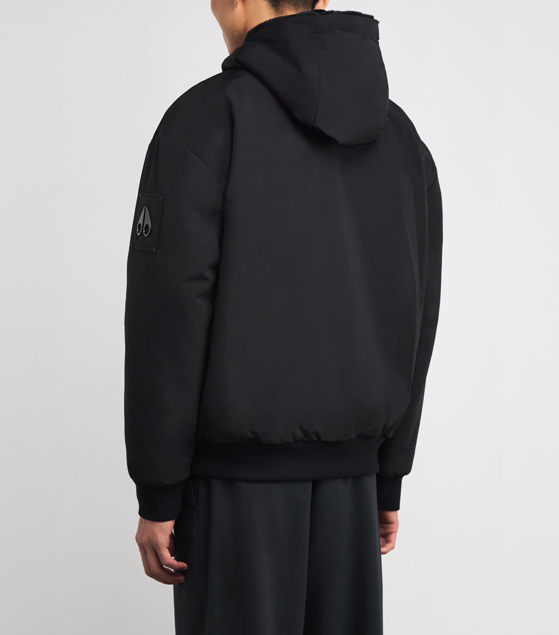 Moose Knuckles Black Reversible Roland Bunny Bomber Jacket