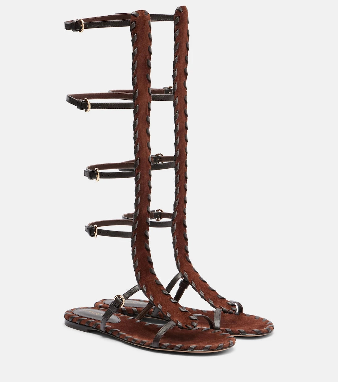 Gianvito Rossi - Zaira suede and leather gladiator sandals