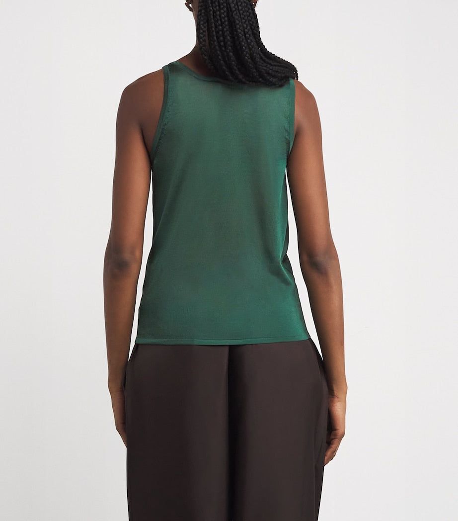 Green Knitted Tank Top