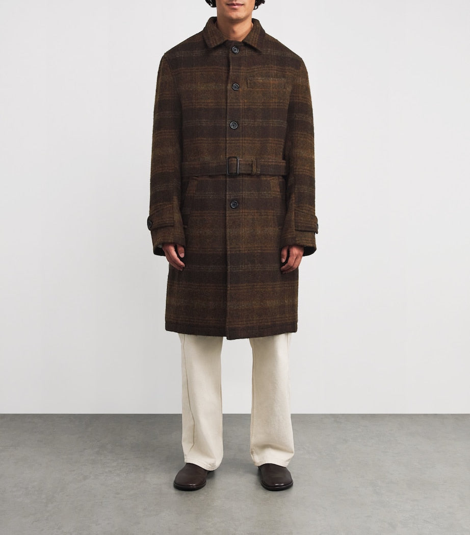 Tartan Belted Coat BROWN