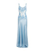 Silk Embellished Slip Dress LIGHT BLUE/WHIT