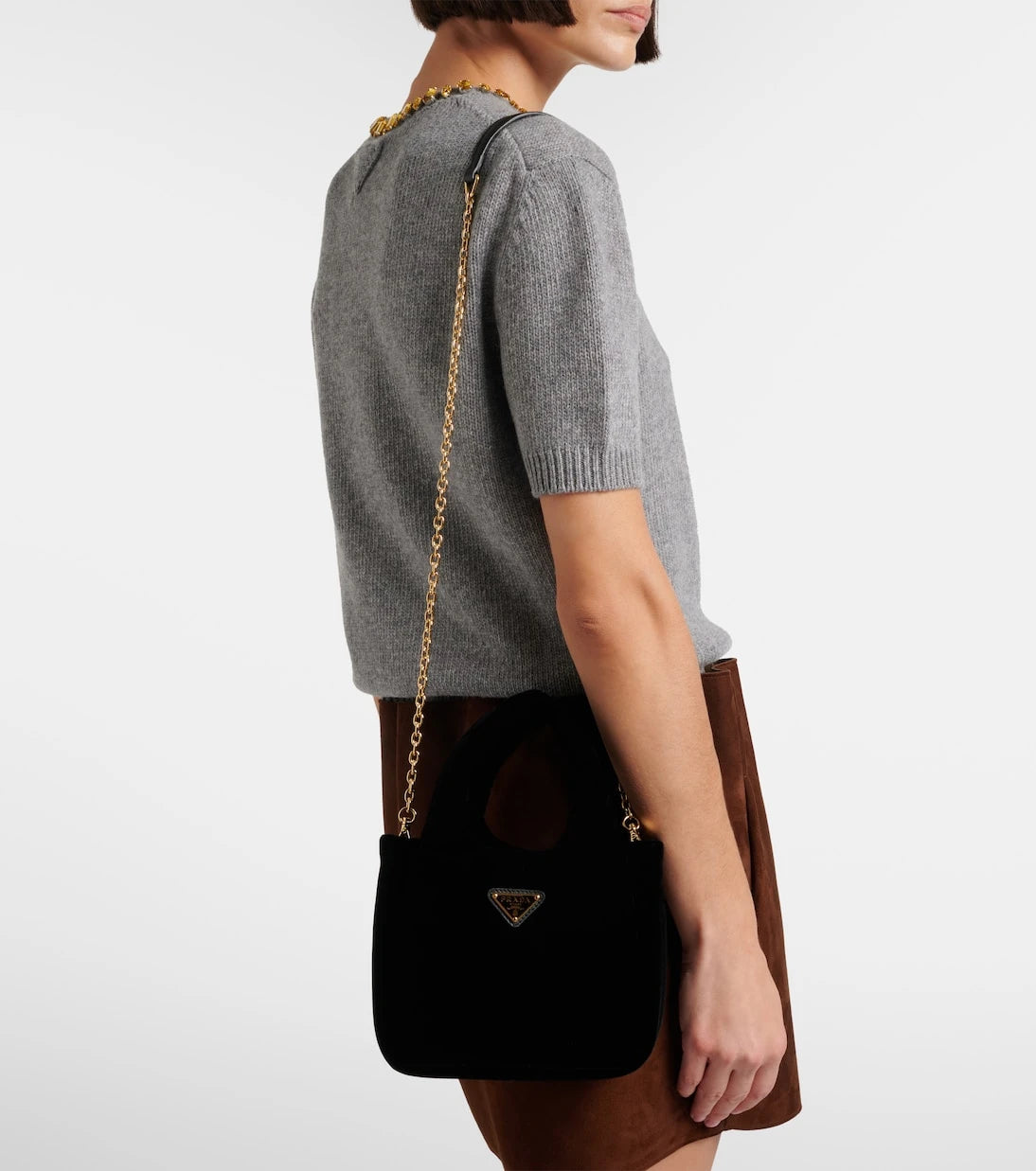 Prada - Mini velvet top-handle bag