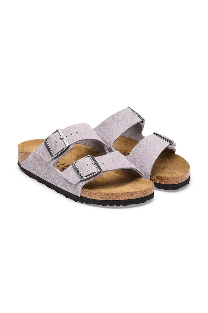 Birkenstock чехли дамски от велур Arizona Suede Leather