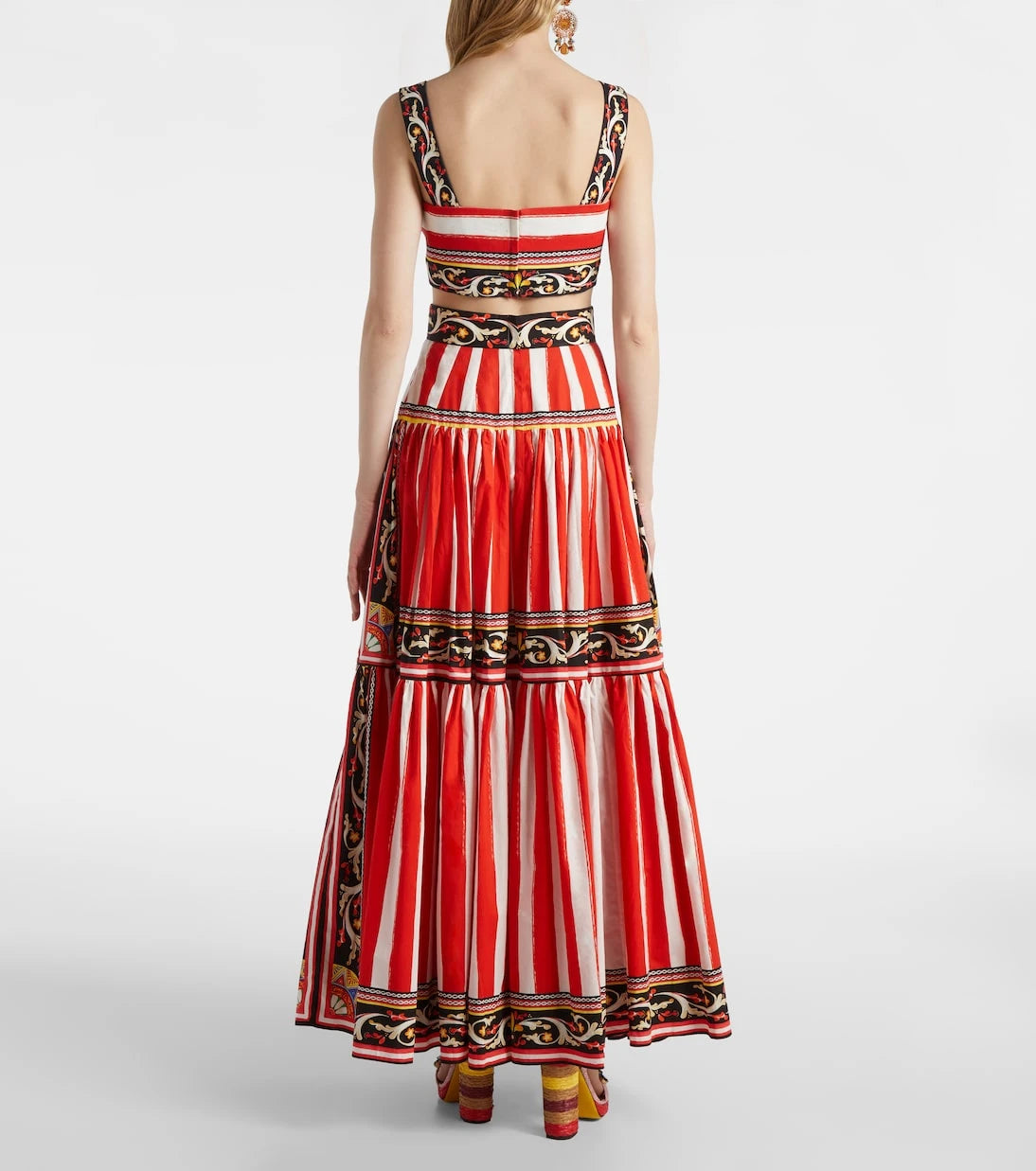 Dolce&Gabbana - Taormina striped cotton maxi skirt