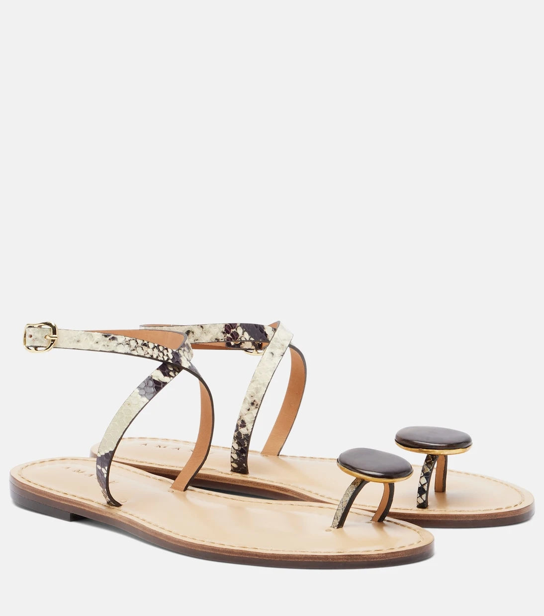 Amanu - Kigali snake-effect leather sandals