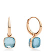 Rose Gold and Blue Topaz Nudo Earrings