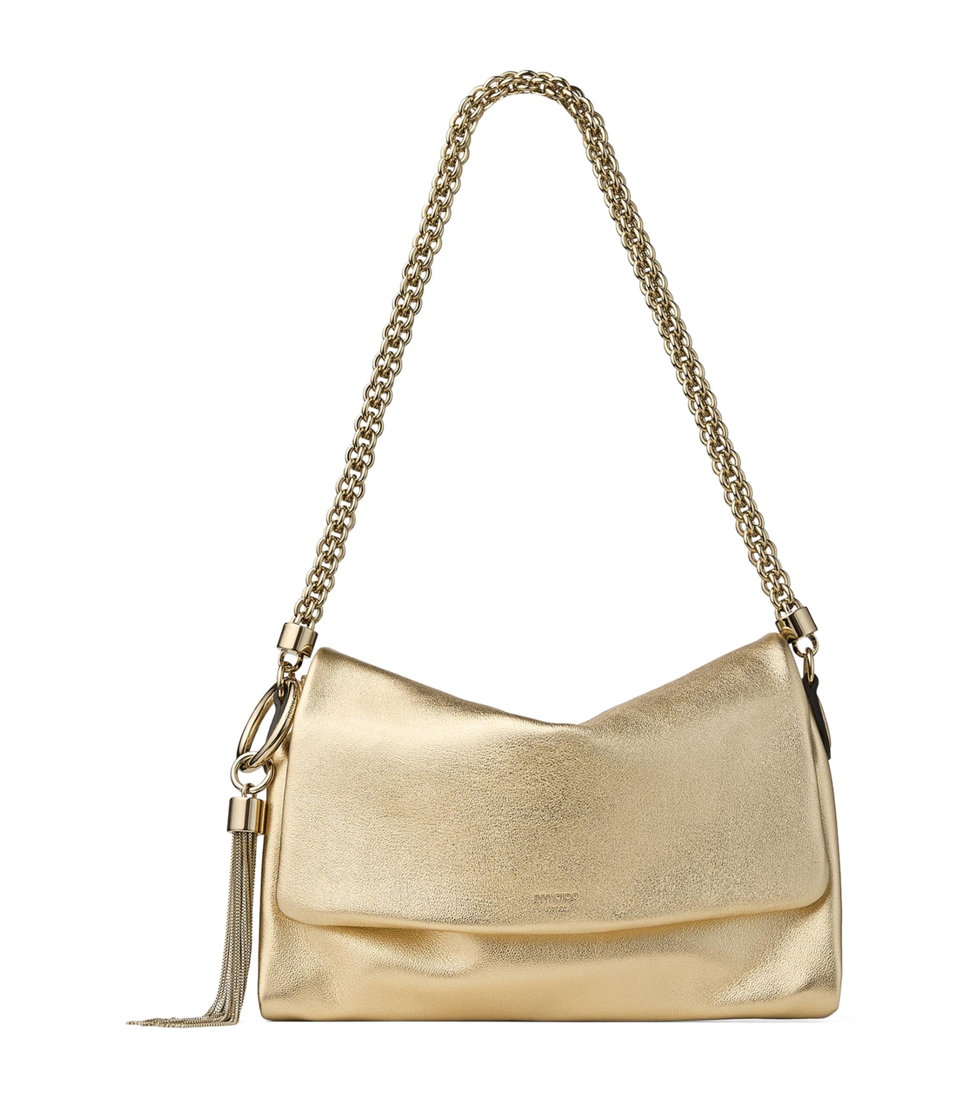 Metallic Leather Callie Flap Shoulder Bag
