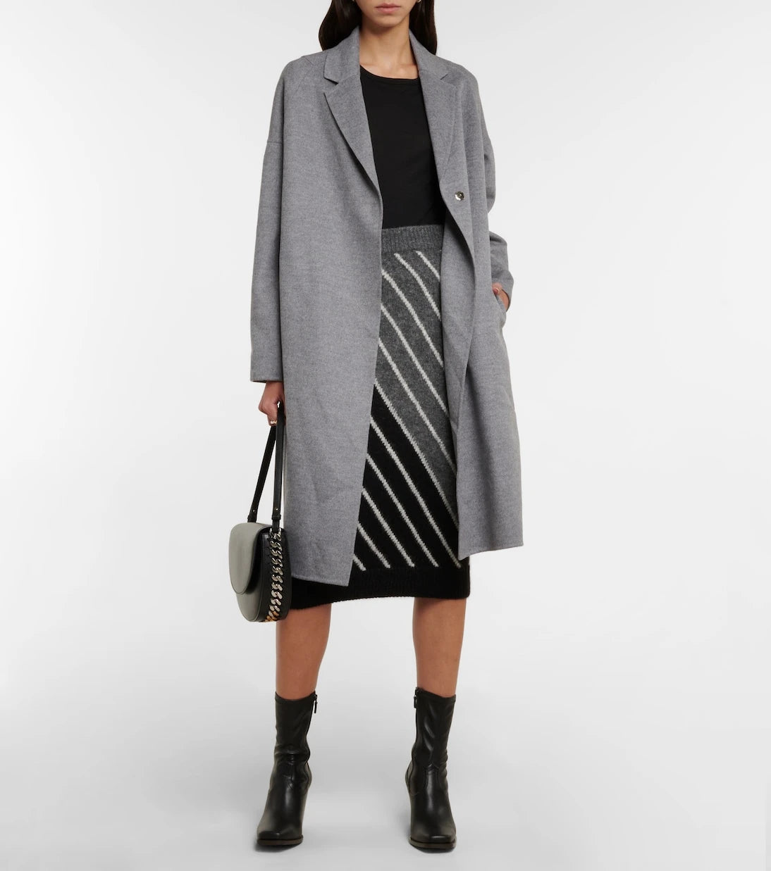 Stella McCartney - Alpaca wool-blend striped midi skirt