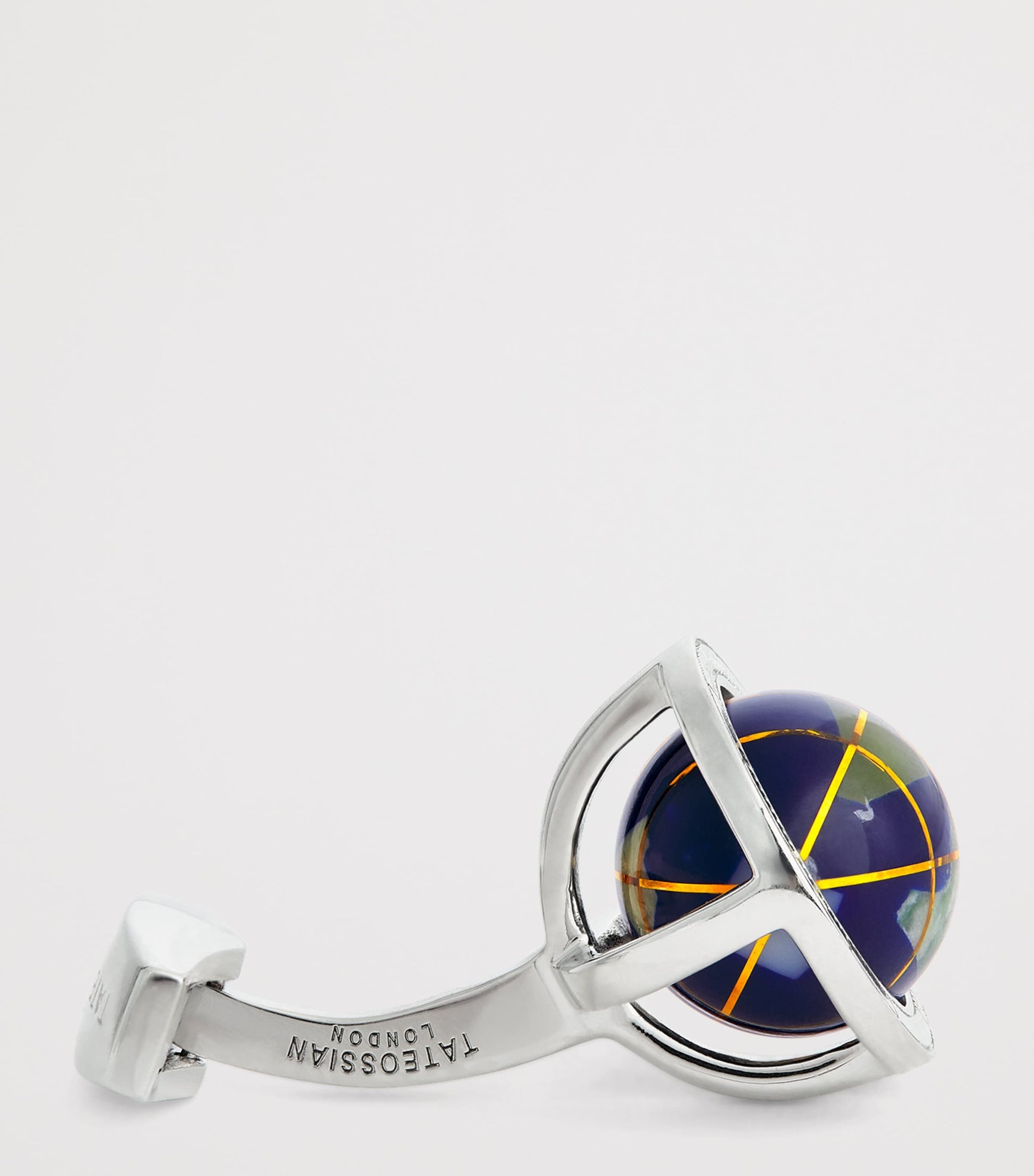 Sterling Silver and Lapis Lazuli Globe Cufflinks