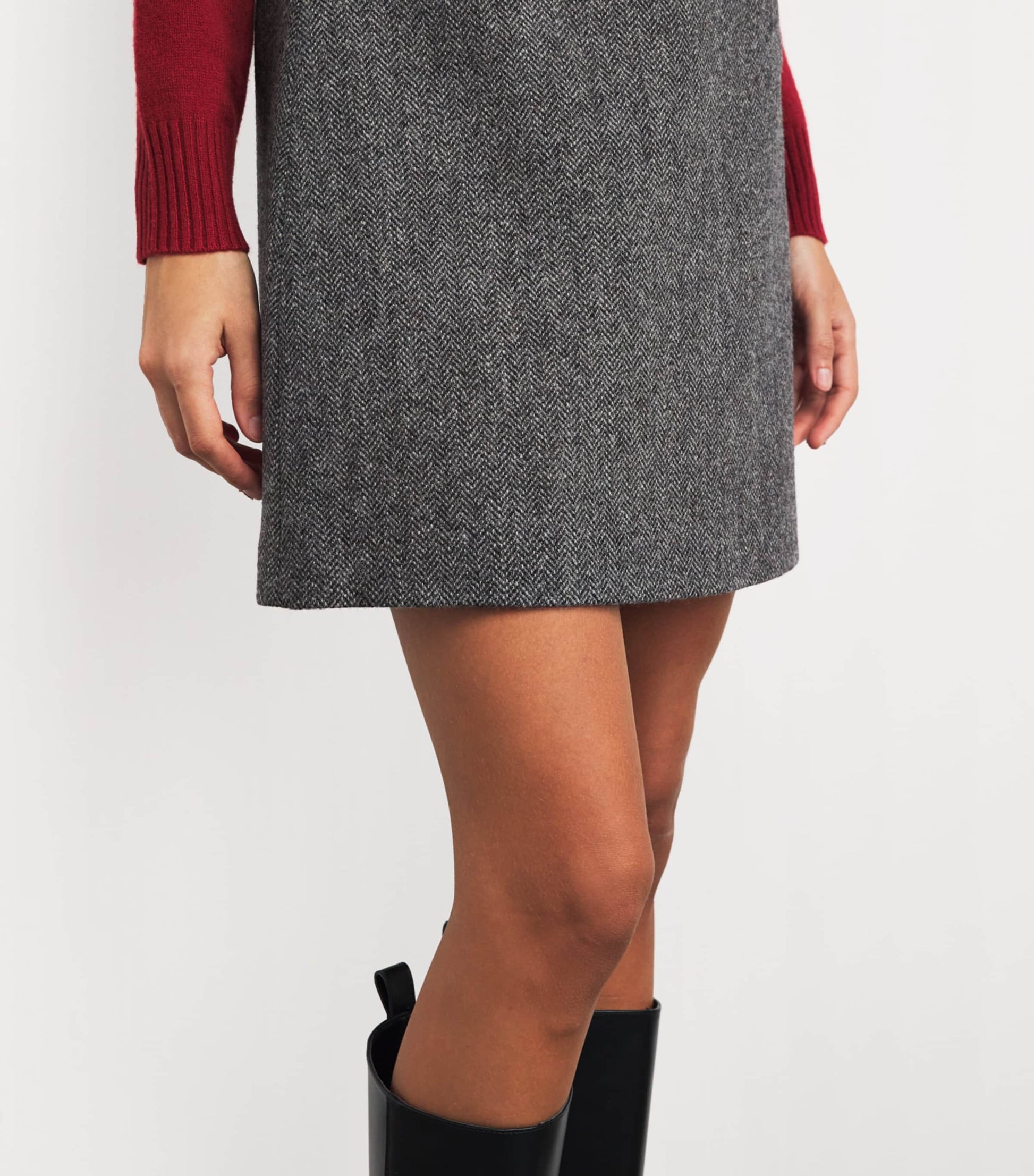 Weekend Max Mara Grey Wool A-Line Skirt