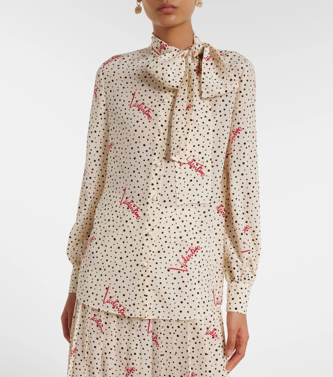 Valentino - Plus De Pois silk crêpe de chine shirt