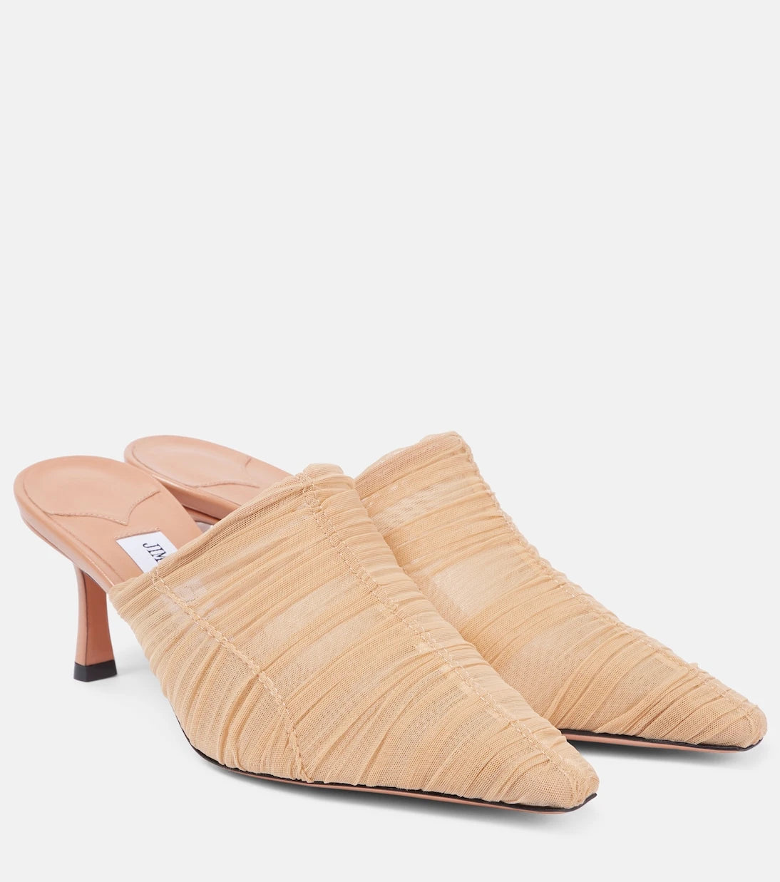 Jimmy Choo - Lotta 65 ruched tulle mules