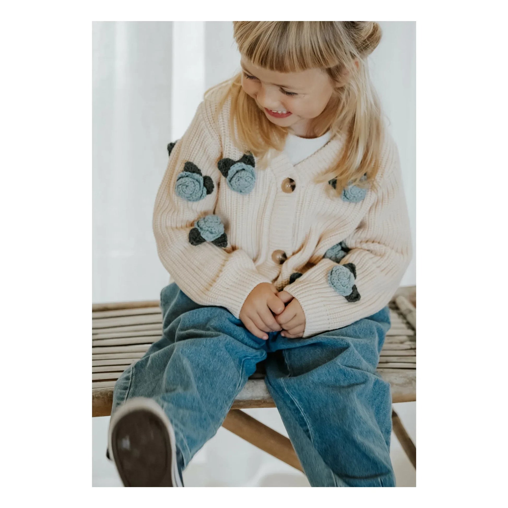 Fliink - Cool Flower Cardigan | Ecru