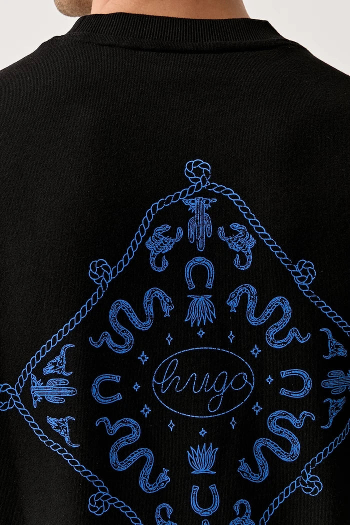 HUGO Blue Erkek Pamuklu Oversize Sweatshirt Nugodana