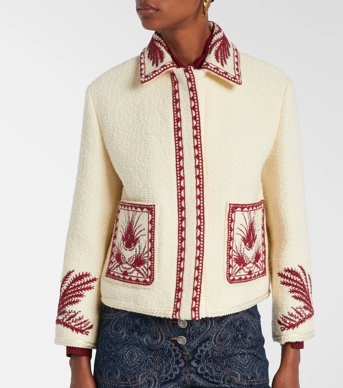 Etro - Embroidered wool bouclé jacket