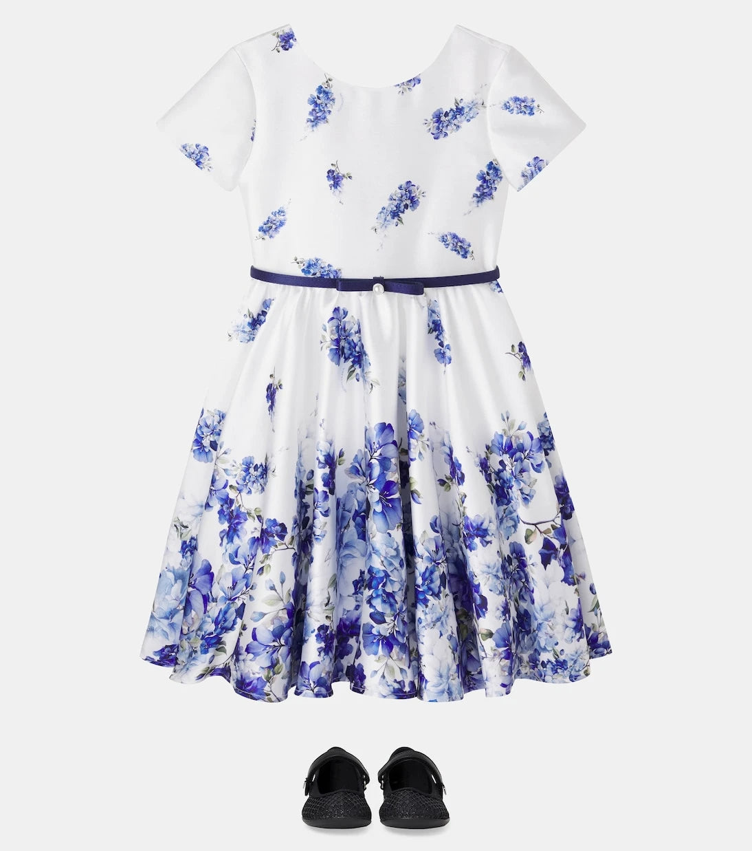 Monnalisa - Bow-detail floral crêpe dress