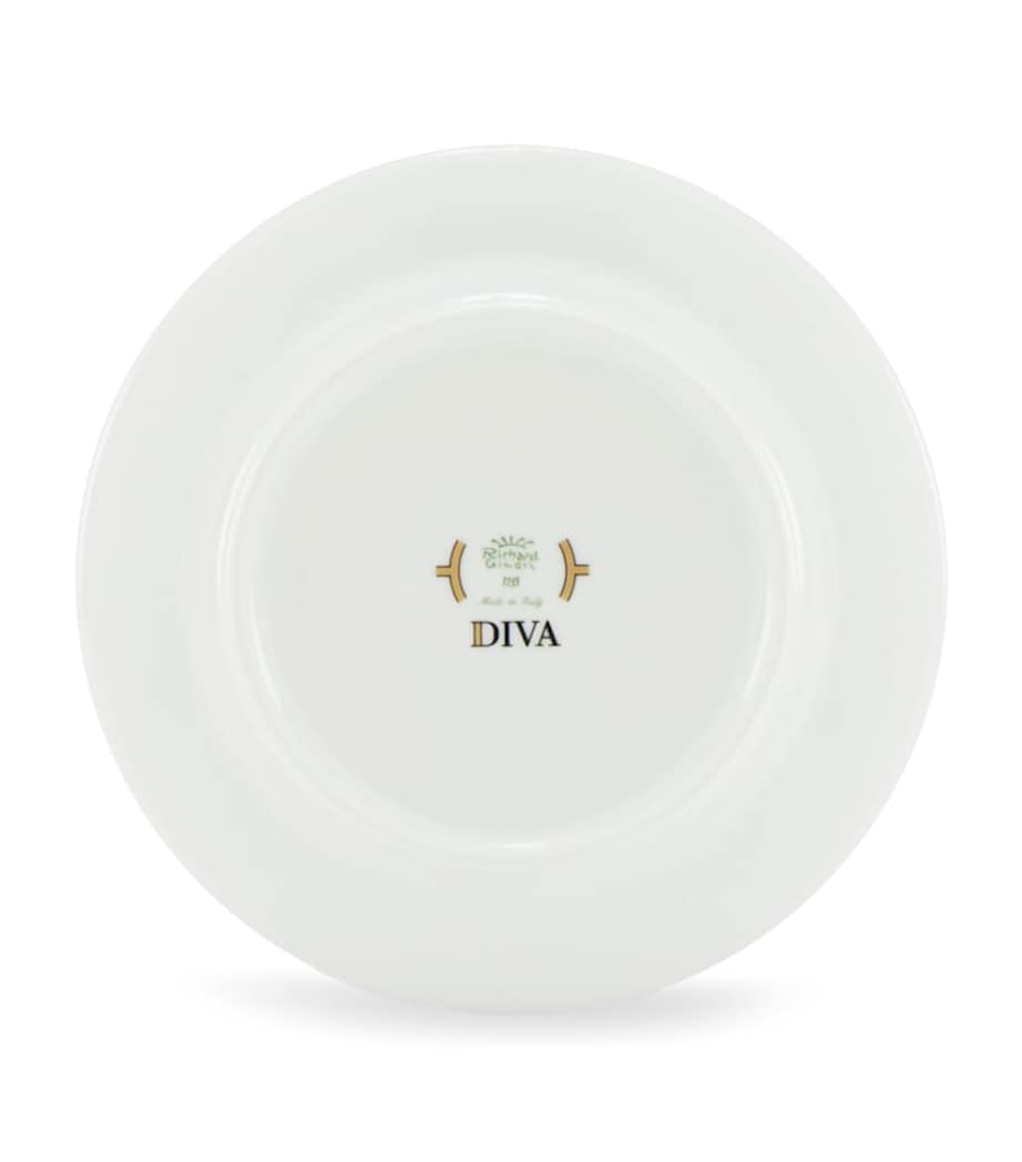 Set of 2 Porcelain Colonna Diva Verde Teacups and Saucers