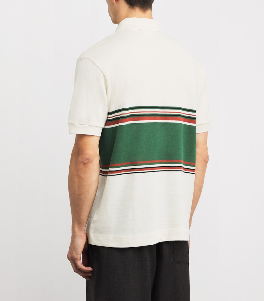 Lacoste Cotton Contrast Stripe Polo Shirt