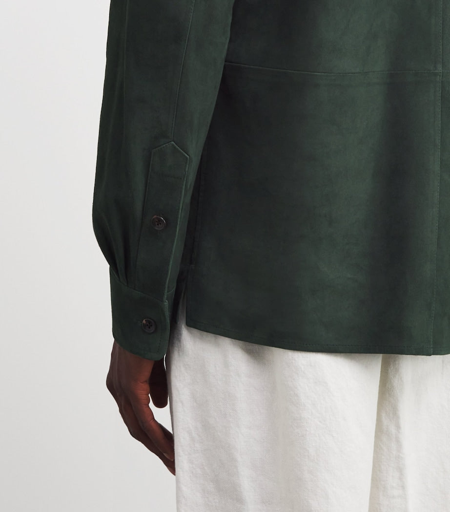 Suede Barron Overshirt EQUINE GREEN