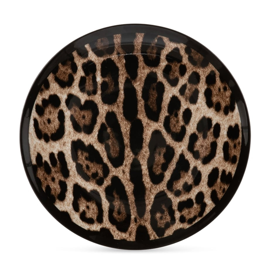 Set of Two Leopard Print Bread Plates (17cm)
