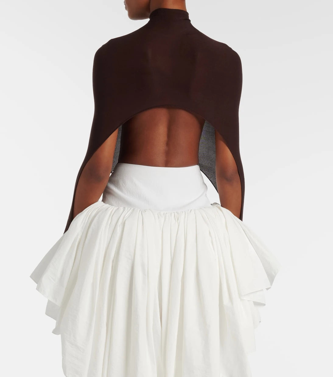 Alaïa - Open-back silk-blend turtleneck top