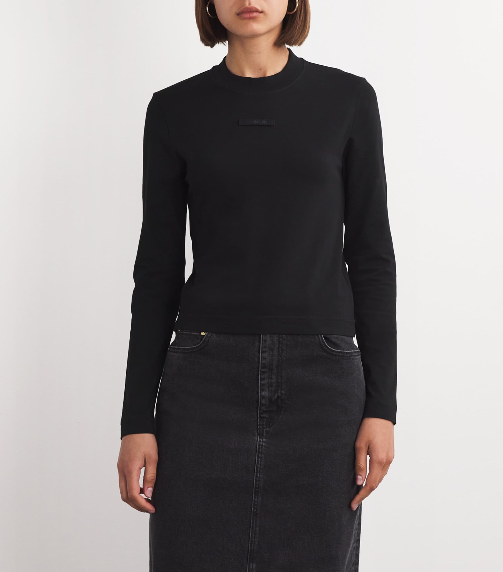 Jacquemus Black Stretch-Cotton Grosgrain Logo T-Shirt