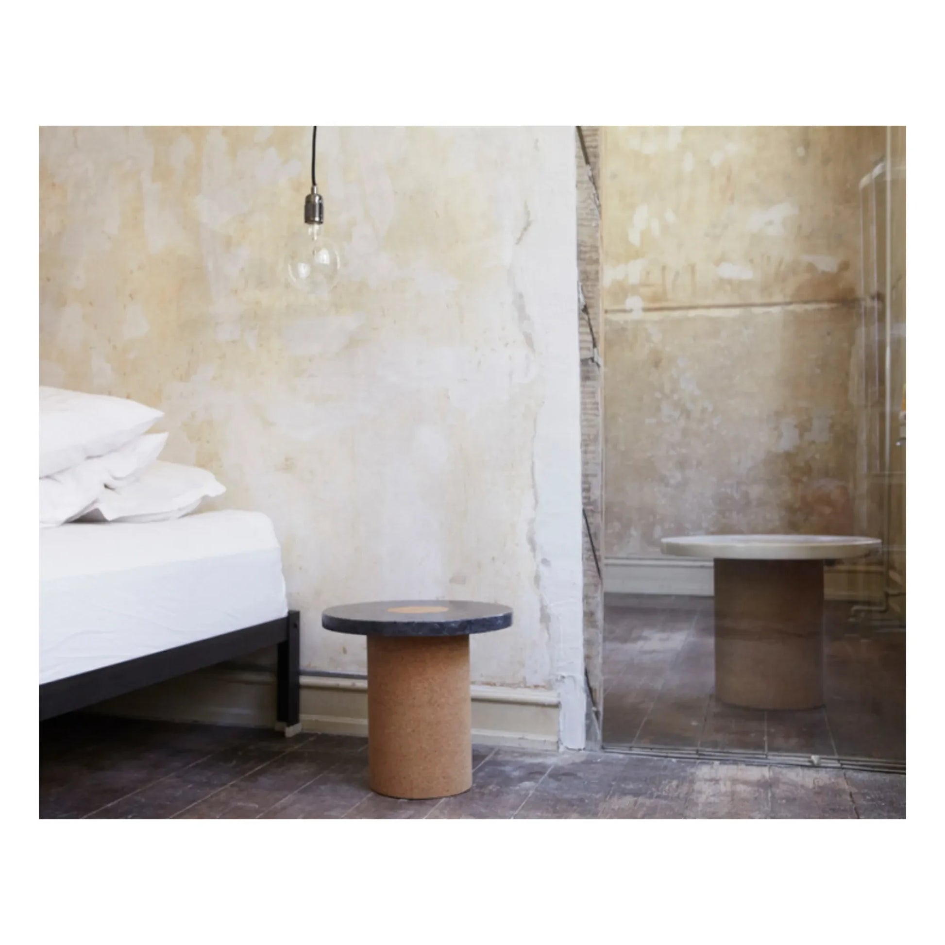 Frama - Sintra Side Table, Cork Base | Black Metal