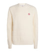 Casablanca White Merino Wool Padded Sweater
