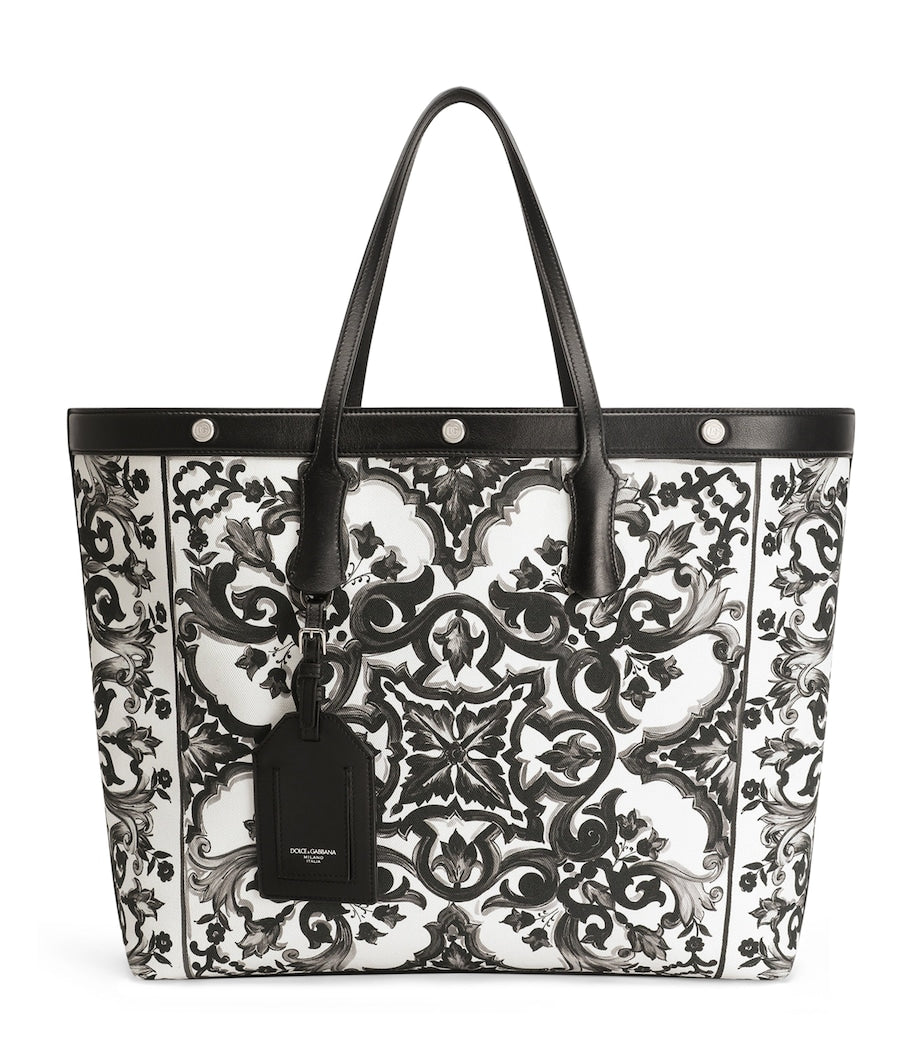 Dolce & Gabbana Canvas Majolica Tote Bag