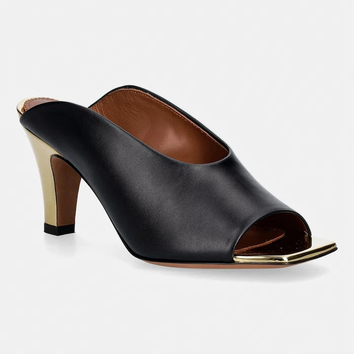 Pollini чехли с тънък ток дамски от кожа