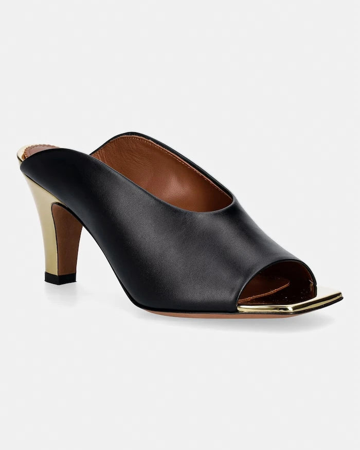 Pollini чехли с тънък ток дамски от кожа