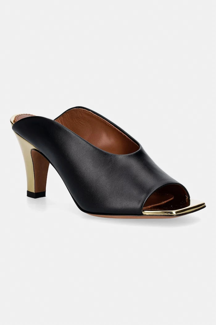 Pollini чехли с тънък ток дамски от кожа