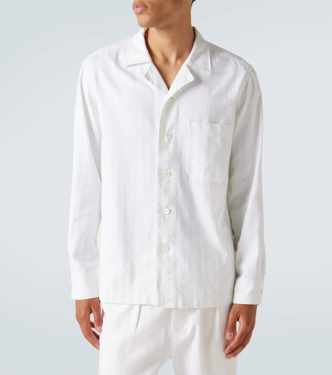 Tom Ford - قميص مخطط من القطن والحرير