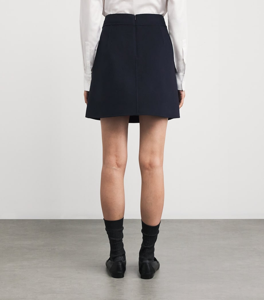 Blue Virgin Wool Mini Skirt