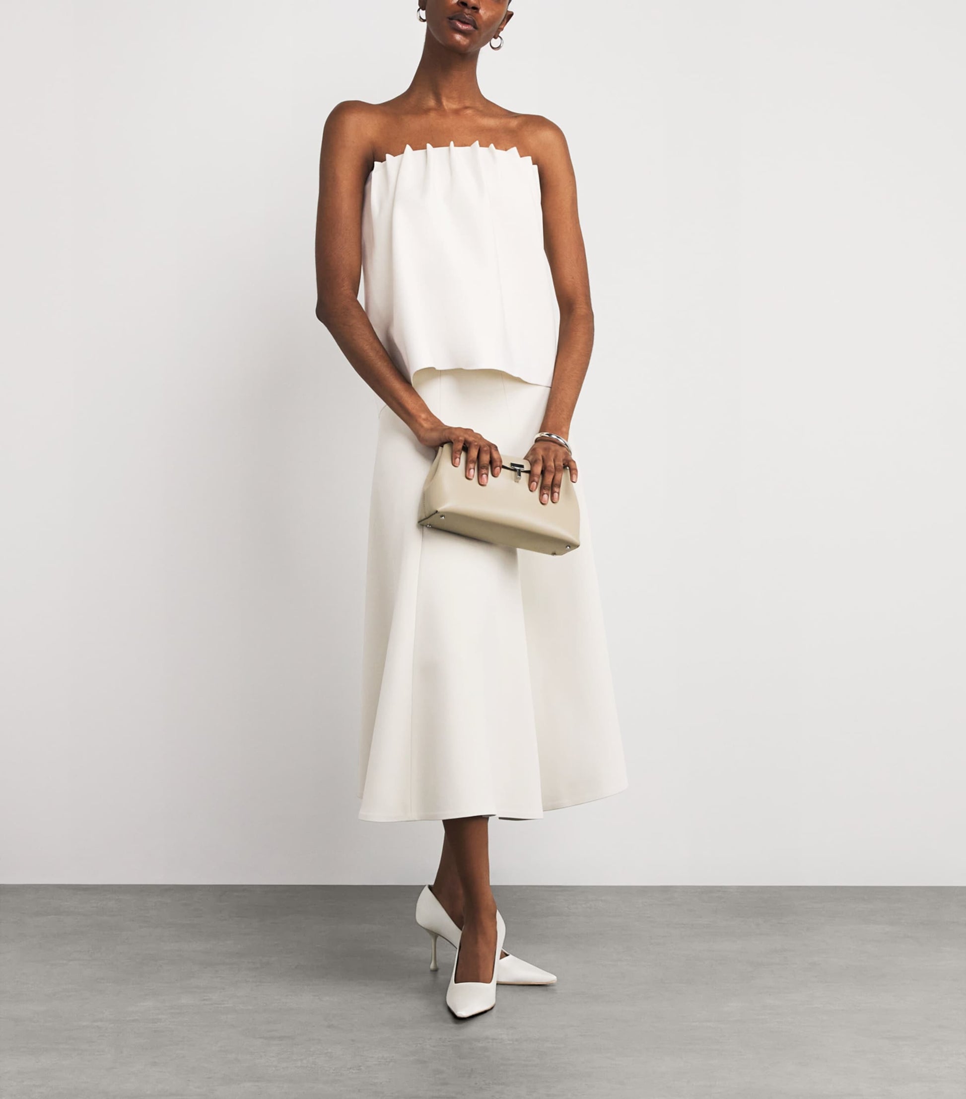 House Of Dagmar White Ruched Sleeveless Top