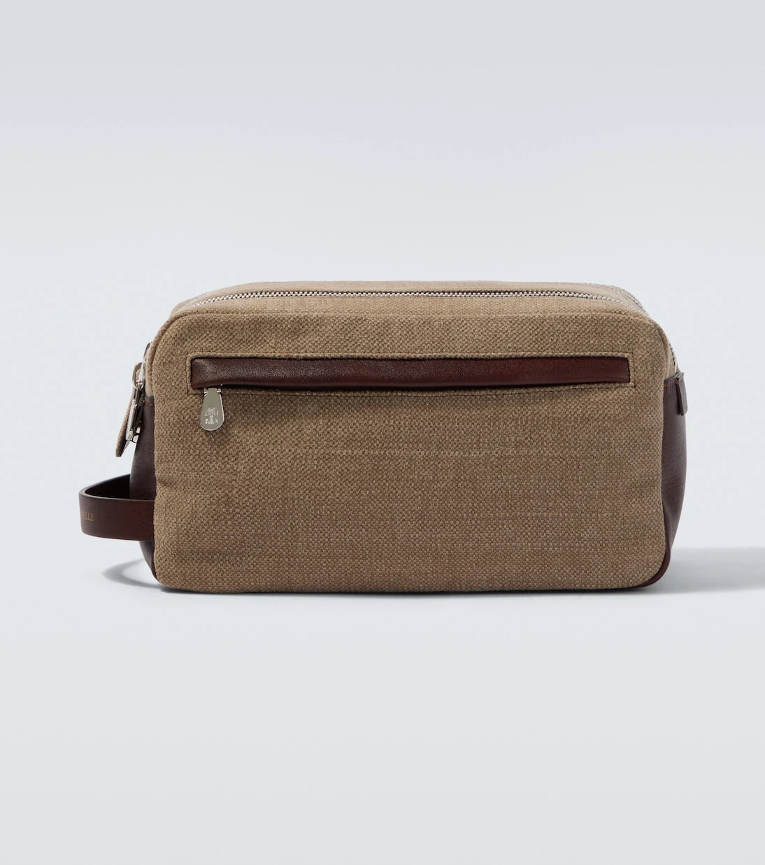 Brunello Cucinelli - Leather-trimmed toiletry bag