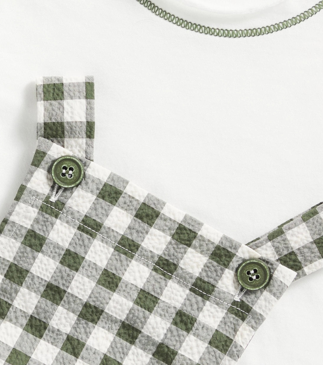 Il Gufo - Baby checked overalls and T-shirt set