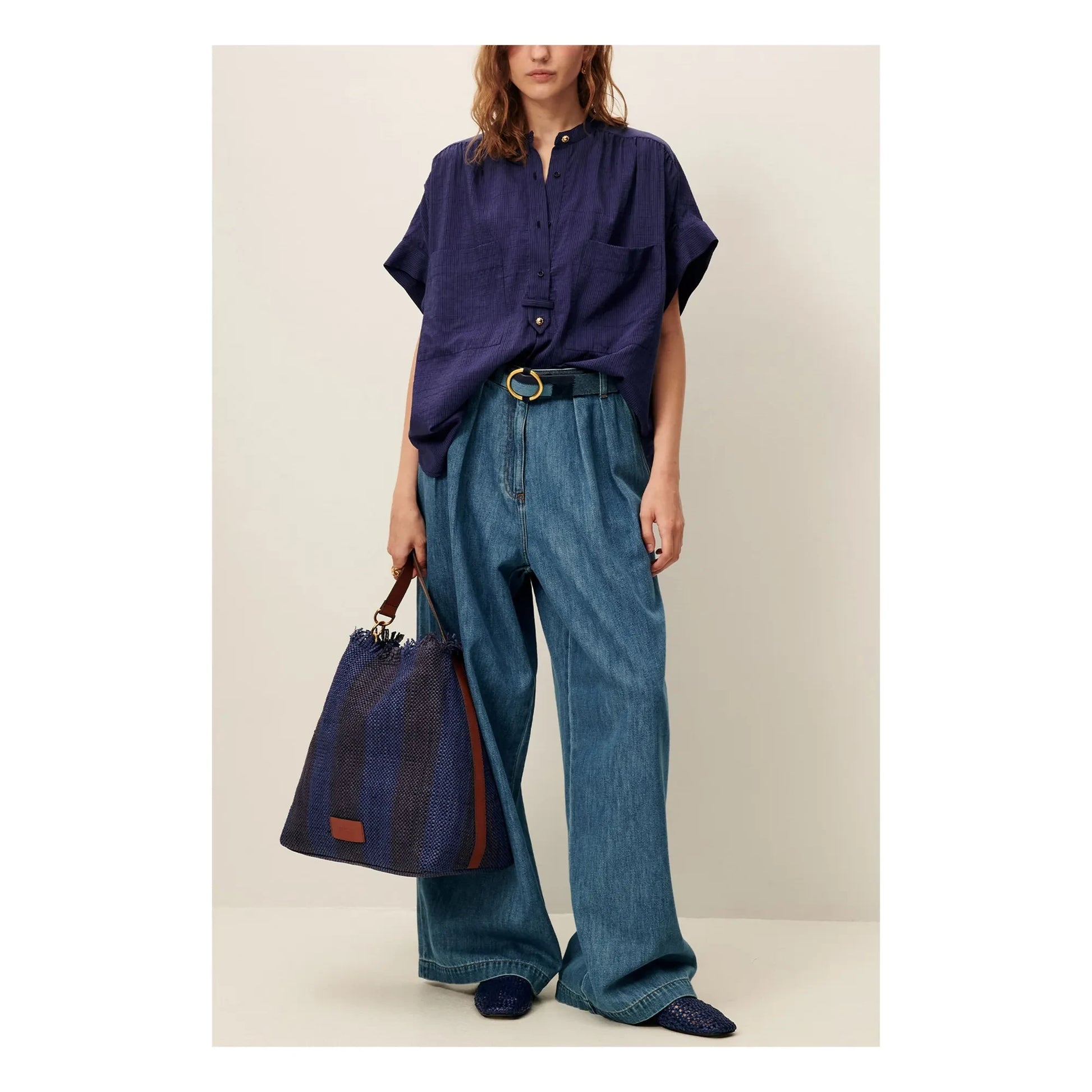 Sessùn - Camille blouse | Navy blue